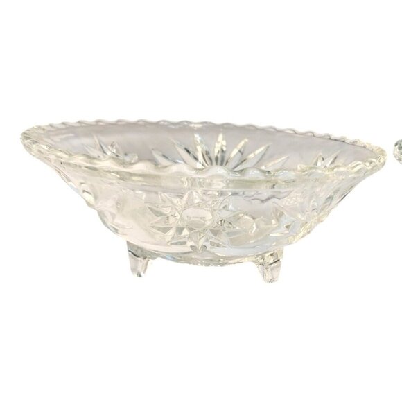 Vintage Serving Dish & 4 Matching Bowls Set Anchor Hocking Star of David Clear P - Picture 7 of 13